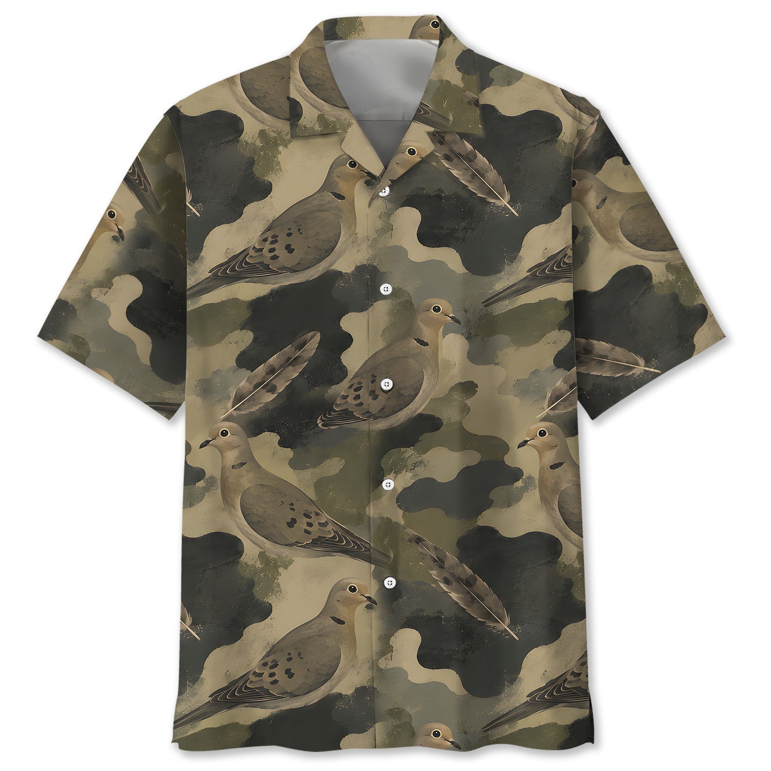 Dove Camouflage Graphic Pattern Hawaiian Shirt