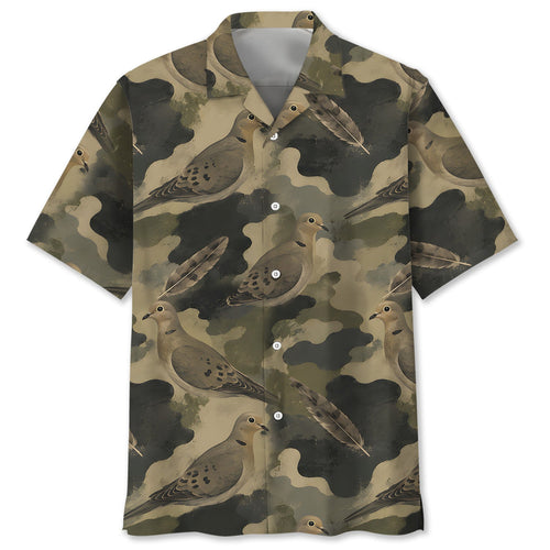 Dove Camouflage Graphic Pattern Hawaiian Shirt