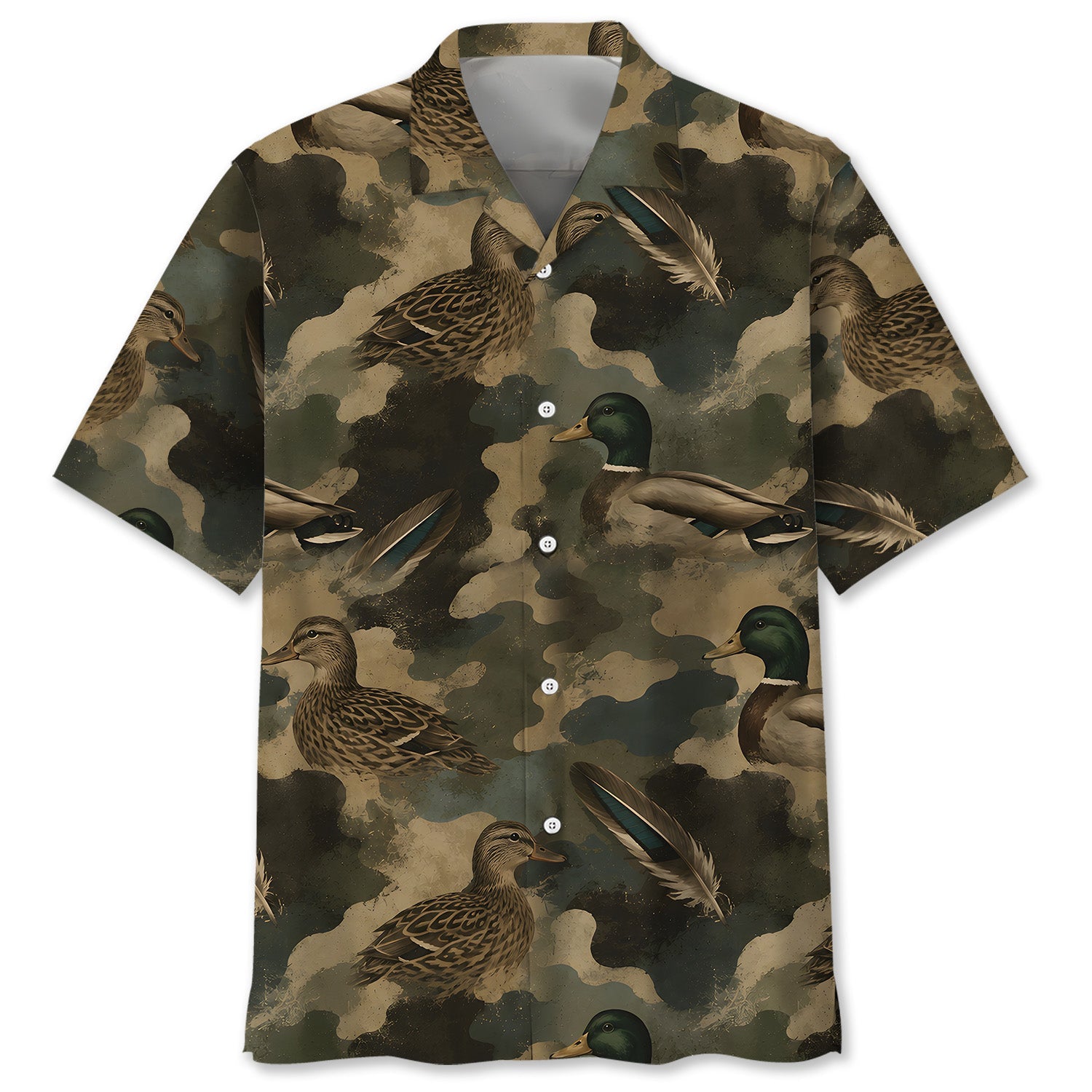 Duck Camouflage Graphic Pattern Hawaiian Shirt