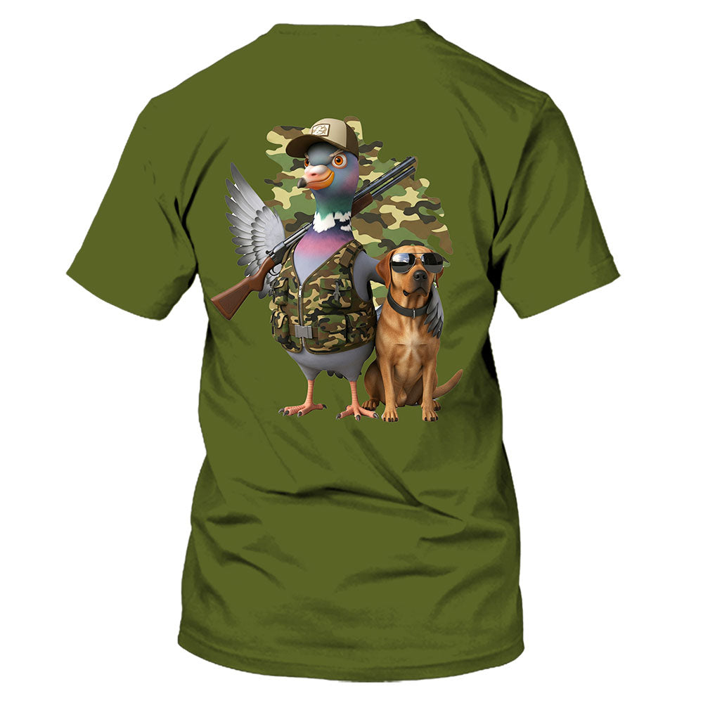 Funny Dove Hunter With Labrador All Over Print Shirt