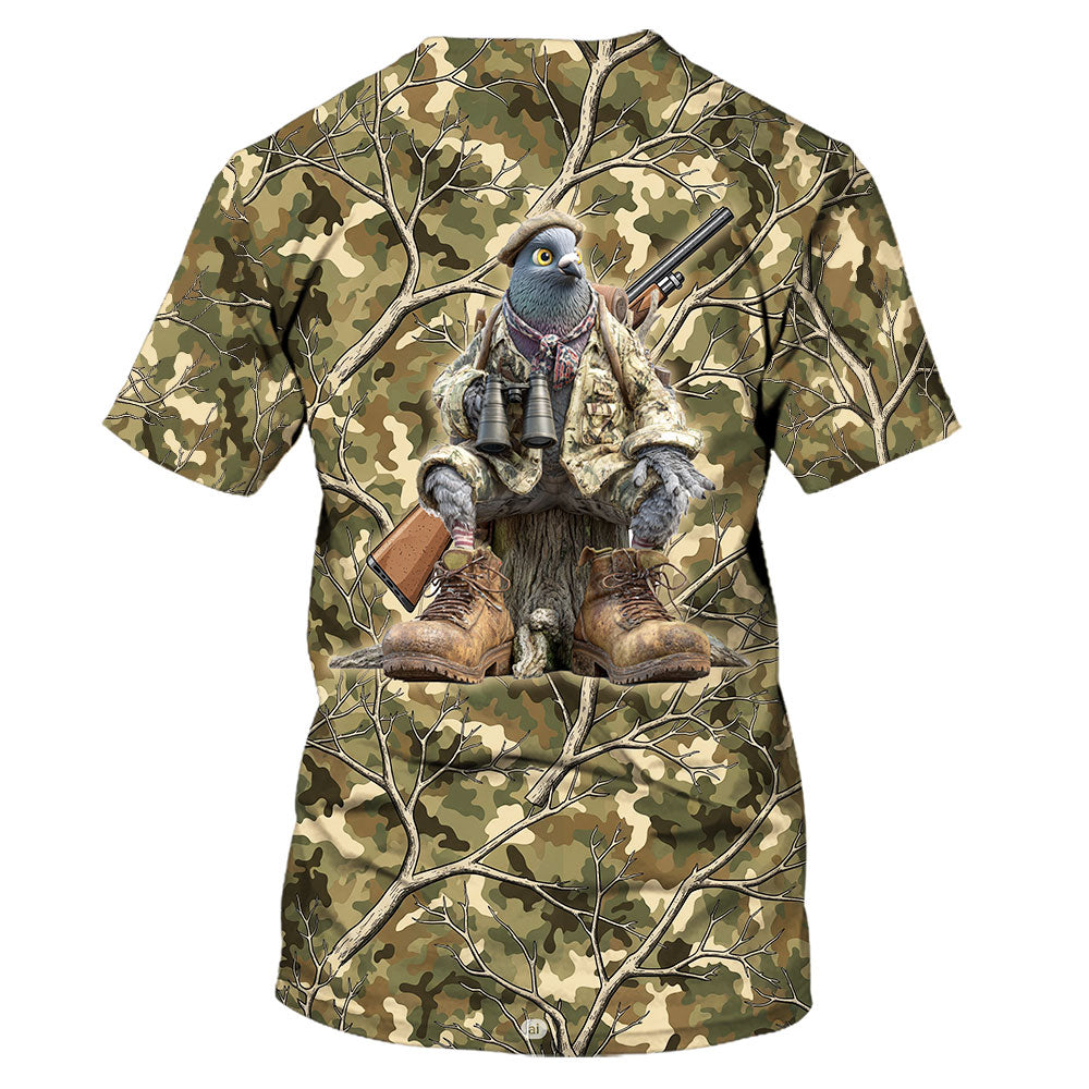 Funny Dove Hunting Camouflage All Over Print Shirt