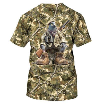 Funny Dove Hunting Camouflage All Over Print Shirt