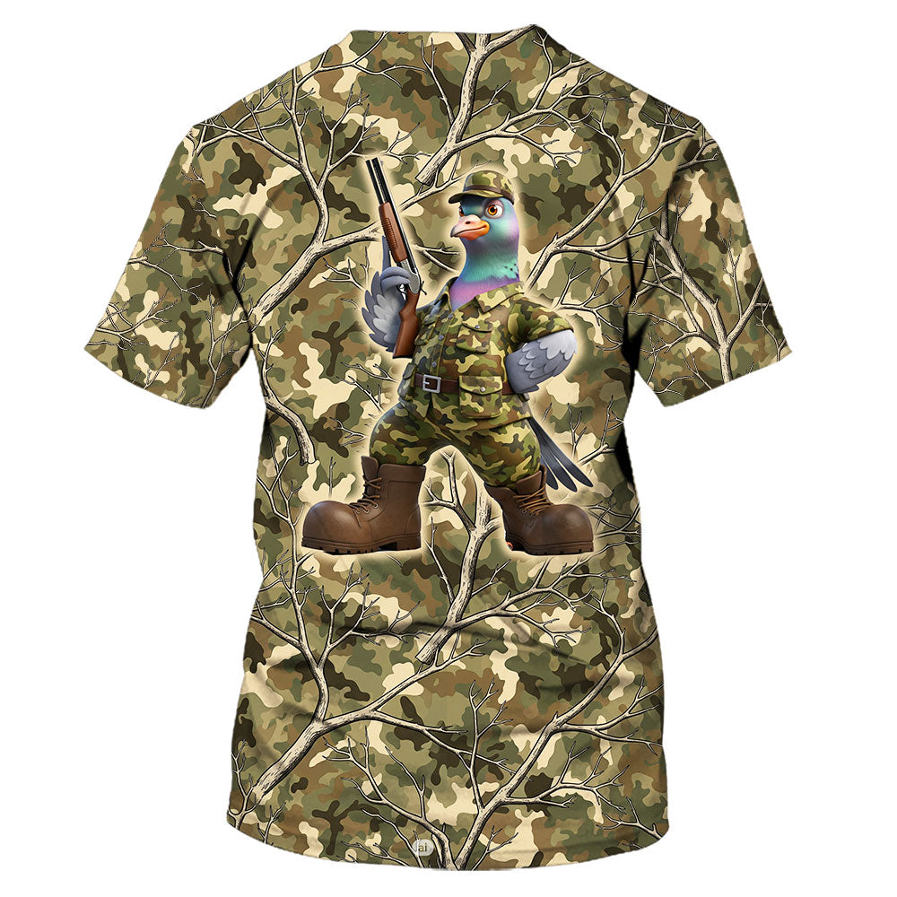 Dove Hunting Camouflage Funny All Over Print Shirt
