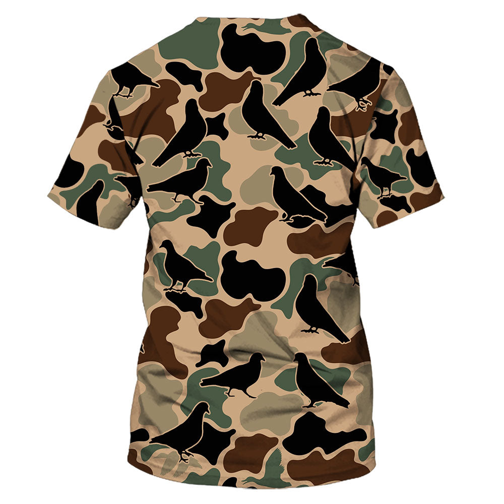 Dove Bird Camouflage Pattern All Over Print Shirt