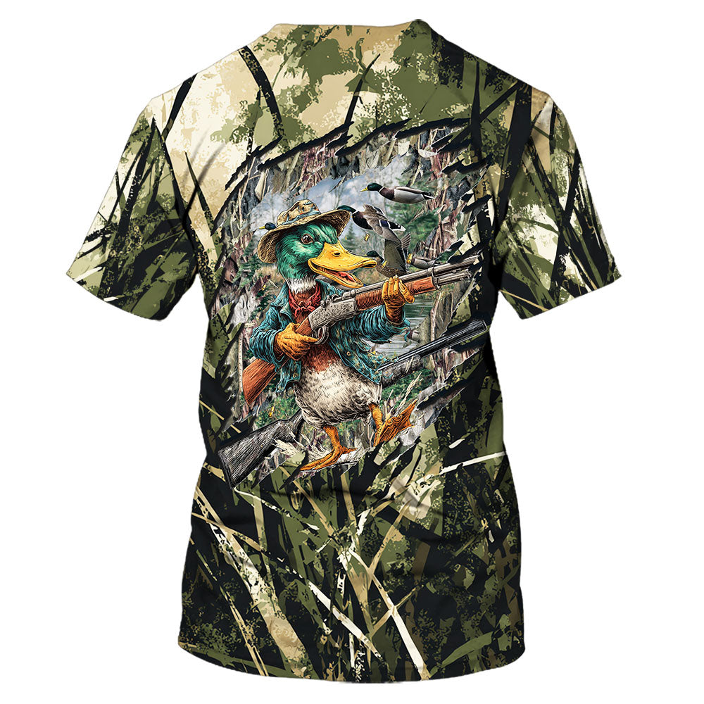 America Mallard Duck Hunting Camo All Over Print Shirt
