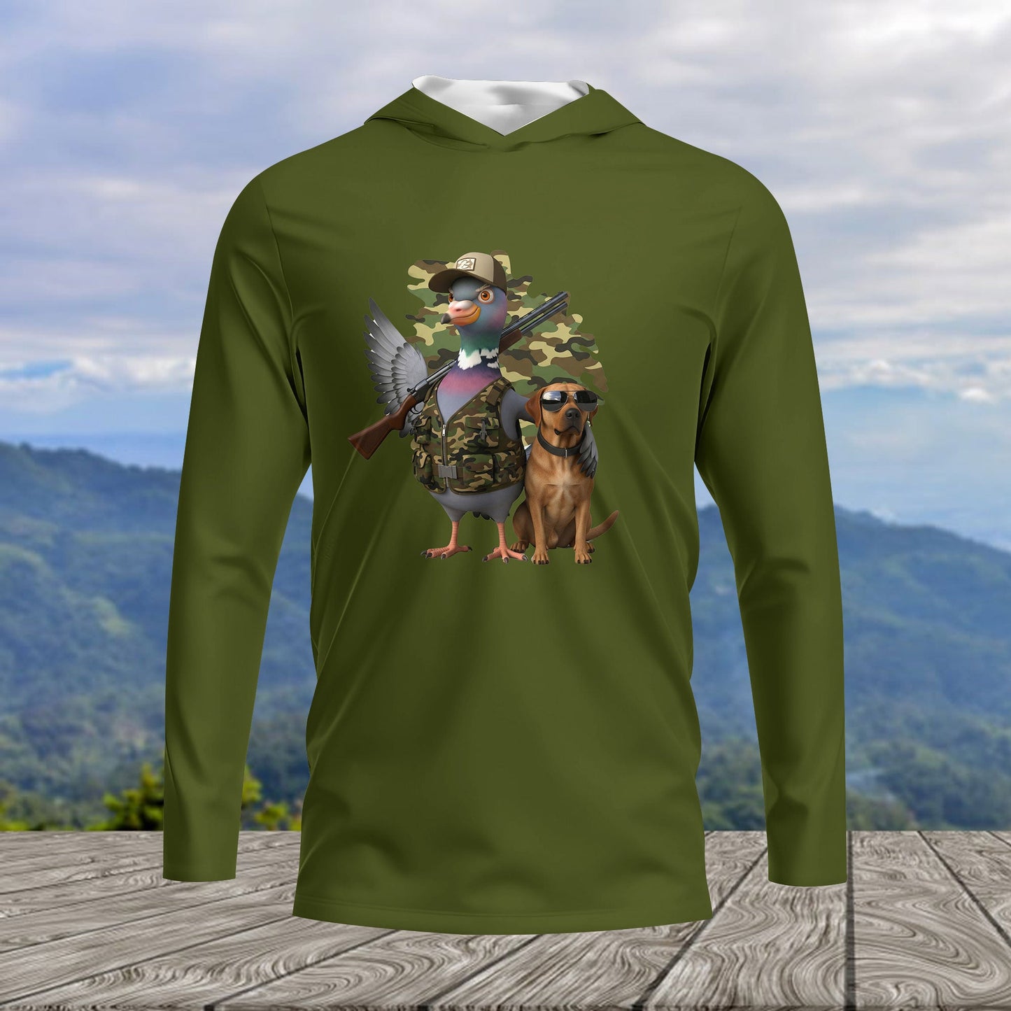 Funny Dove Hunter With Labrador All Over Print Shirt