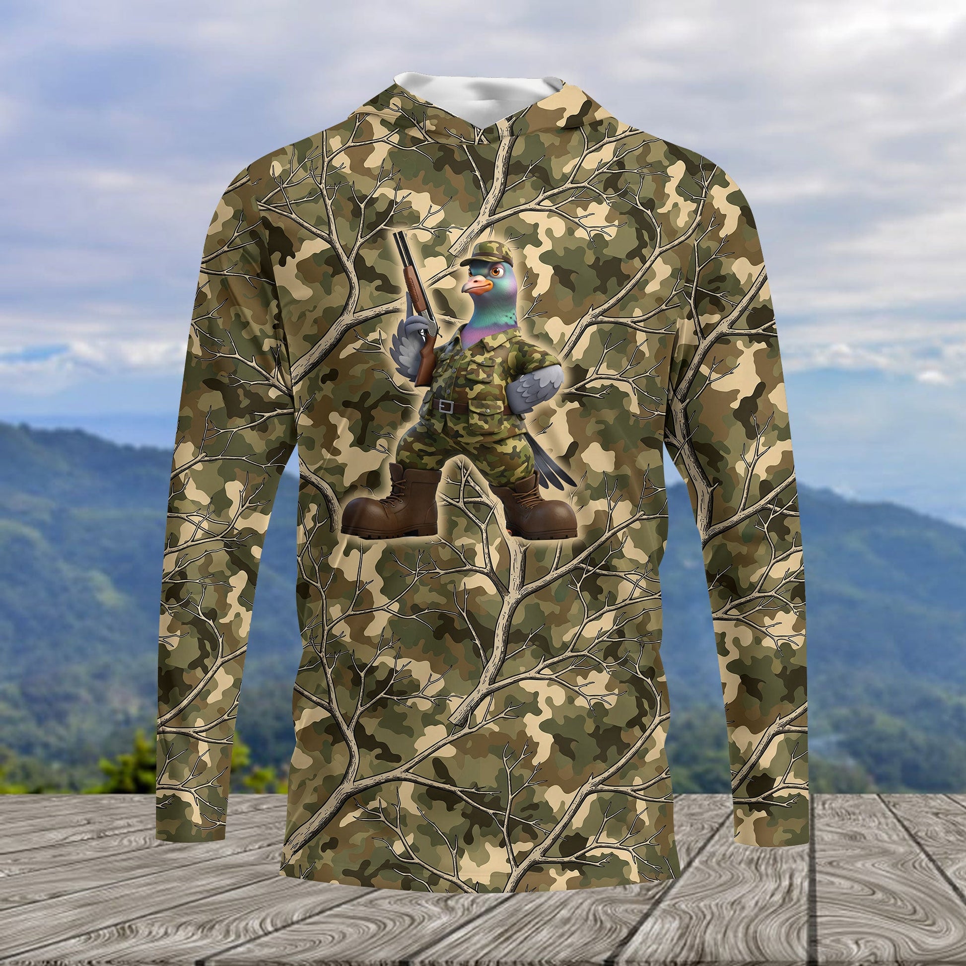 Dove Hunting Camouflage Funny All Over Print Shirt