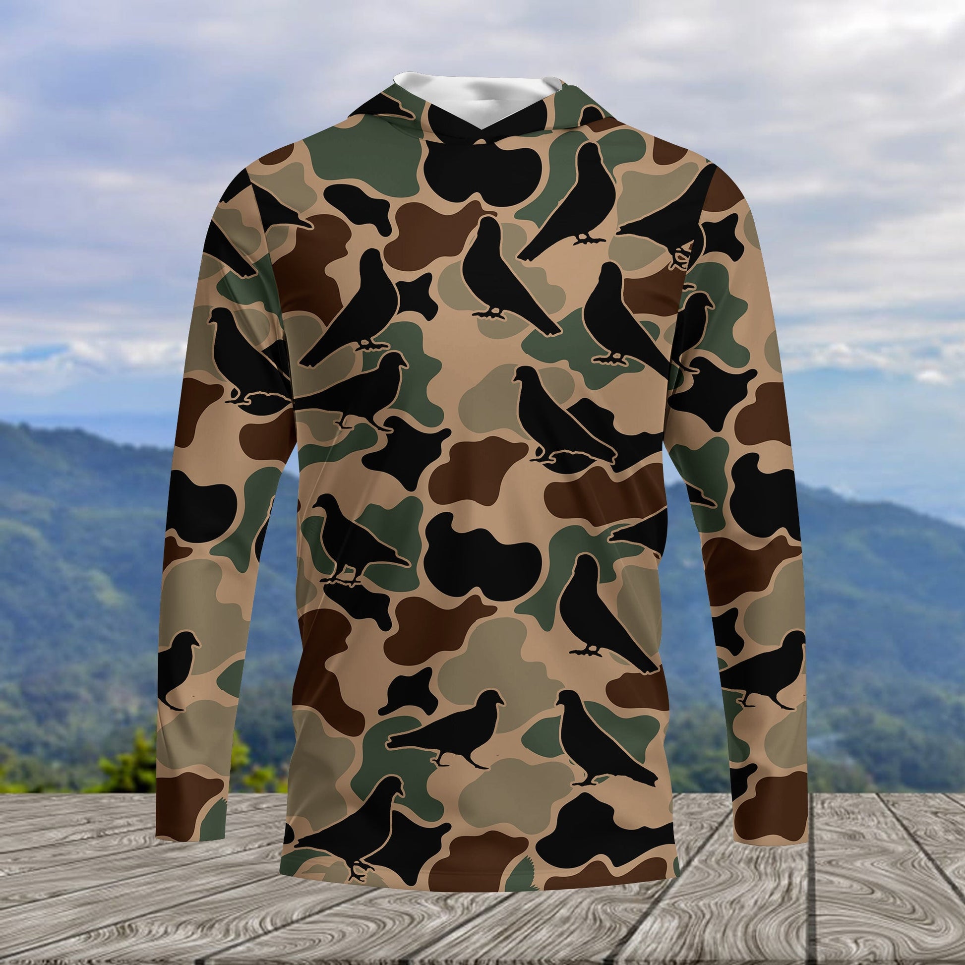 Dove Bird Camouflage Pattern All Over Print Shirt