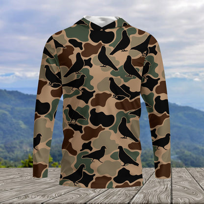 Dove Bird Camouflage Pattern All Over Print Shirt