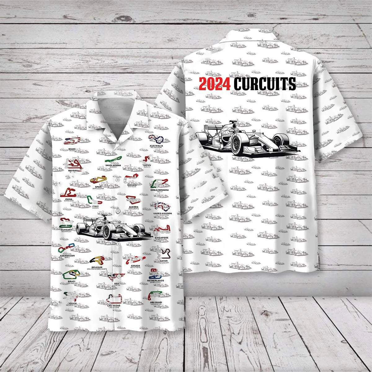 2024 F1 Circruits Hawaiian Shirt - S - hawaiian shirt