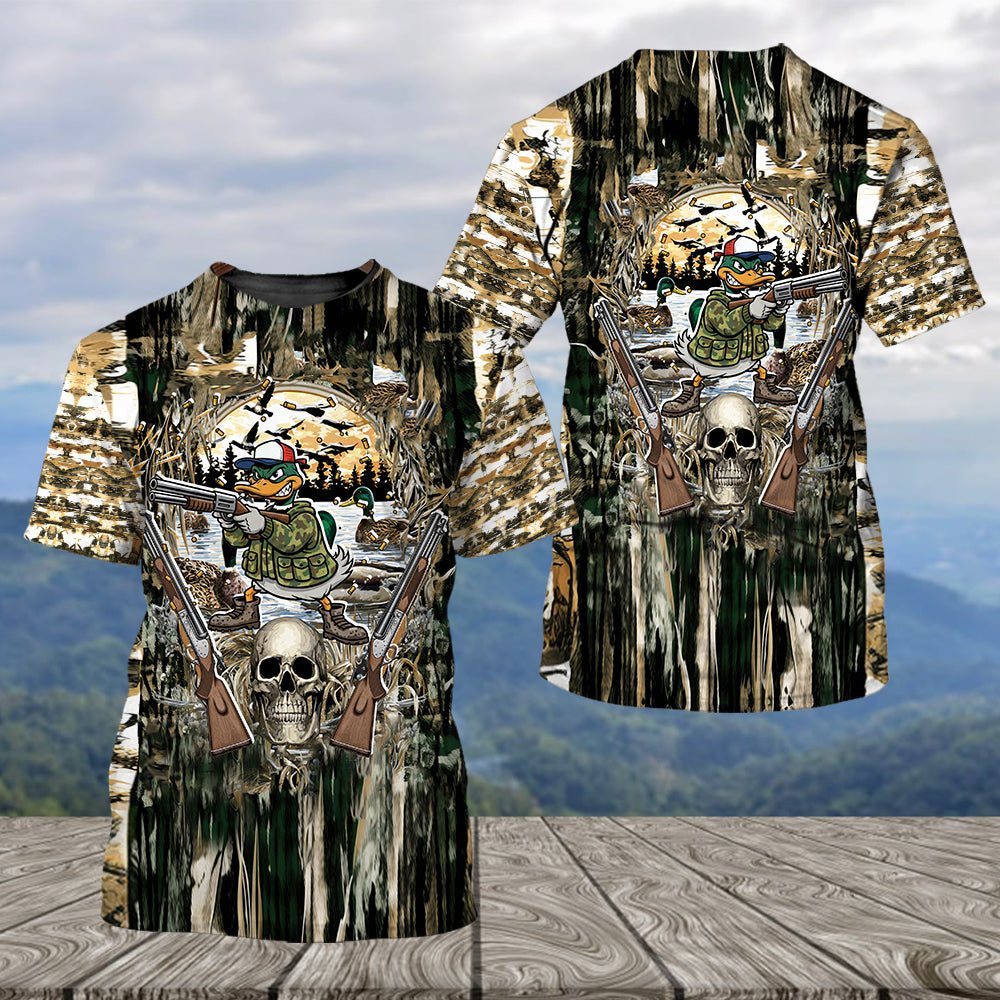 Awesome Mallard Duck Hunting Camo All Over Print Shirt