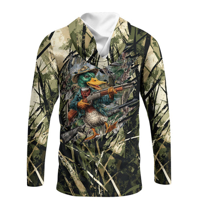 America Mallard Duck Hunting Camo All Over Print Shirt