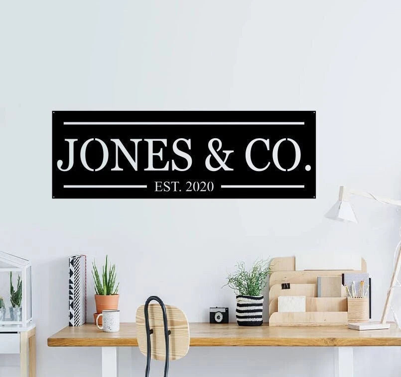 Personalized Family Name Metal Sign, Housewarming Gift, Door Hanger, Wedding Gift, Metal Monogram Sign, Laser Cut Metal Signs Custom Gift Ideas