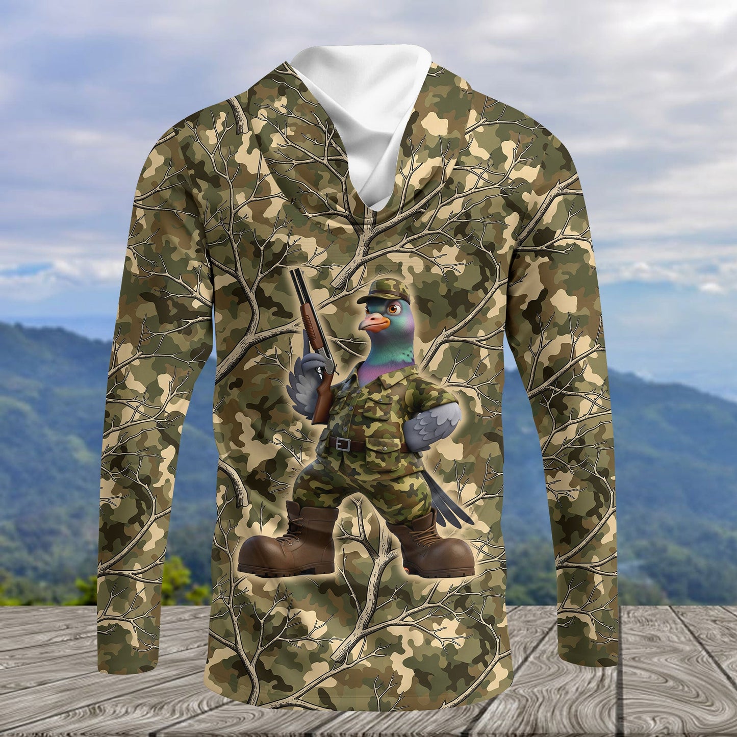 Dove Hunting Camouflage Funny All Over Print Shirt