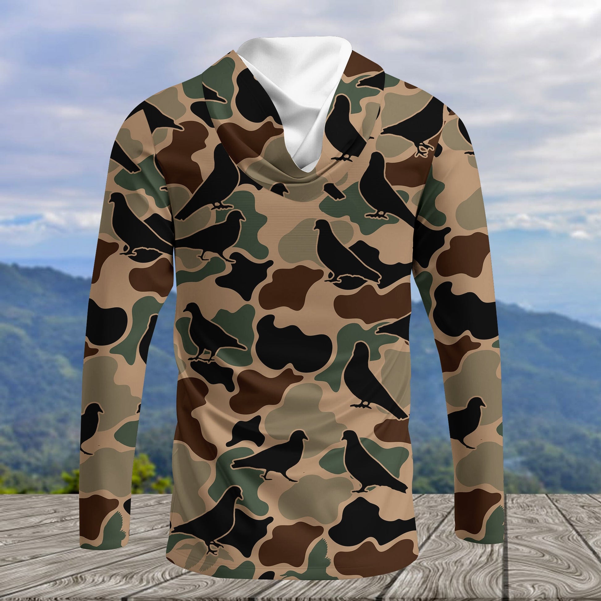 Dove Bird Camouflage Pattern All Over Print Shirt