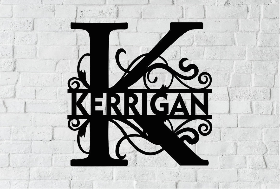 Personalized Family Name Metal Sign, Housewarming Gift, Door Hanger, Wedding Gift, Metal Monogram Sign, Laser Cut Metal Signs Custom Gift Ideas