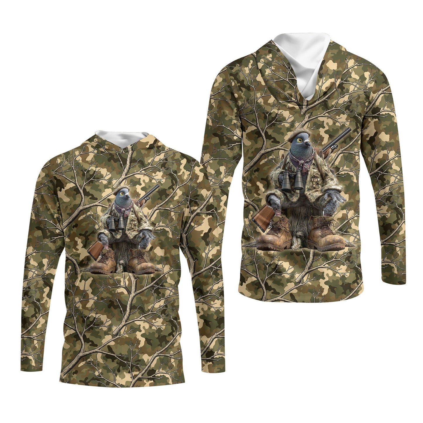 Funny Dove Hunting Camouflage All Over Print Shirt