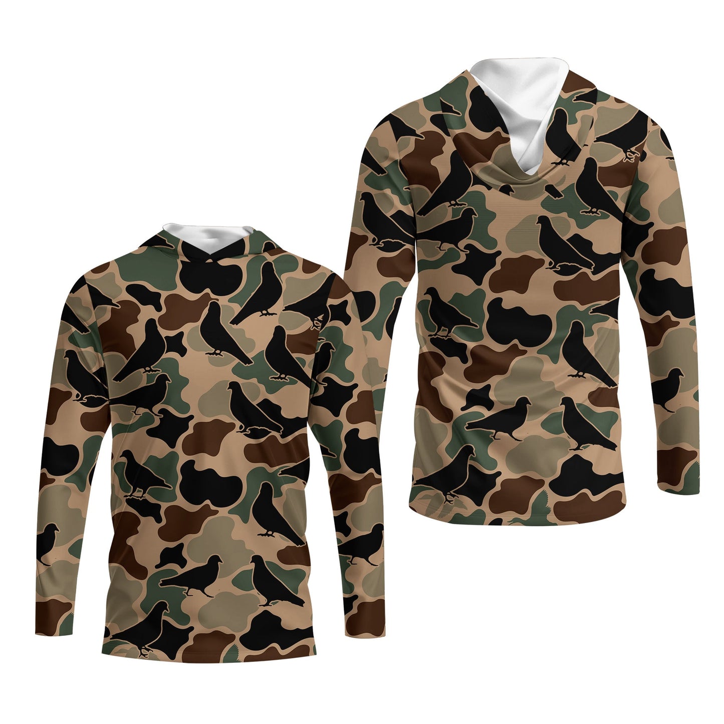 Dove Bird Camouflage Pattern All Over Print Shirt