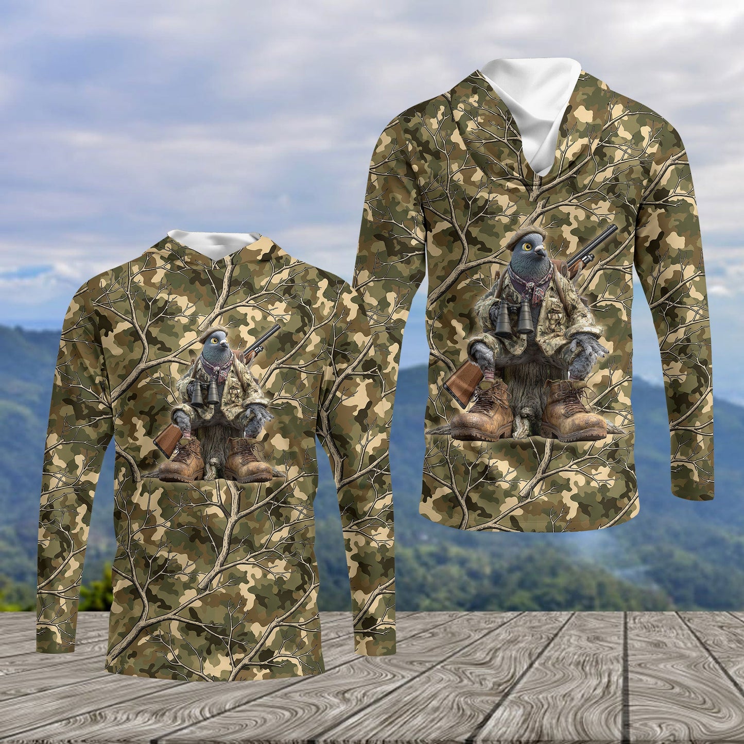 Funny Dove Hunting Camouflage All Over Print Shirt