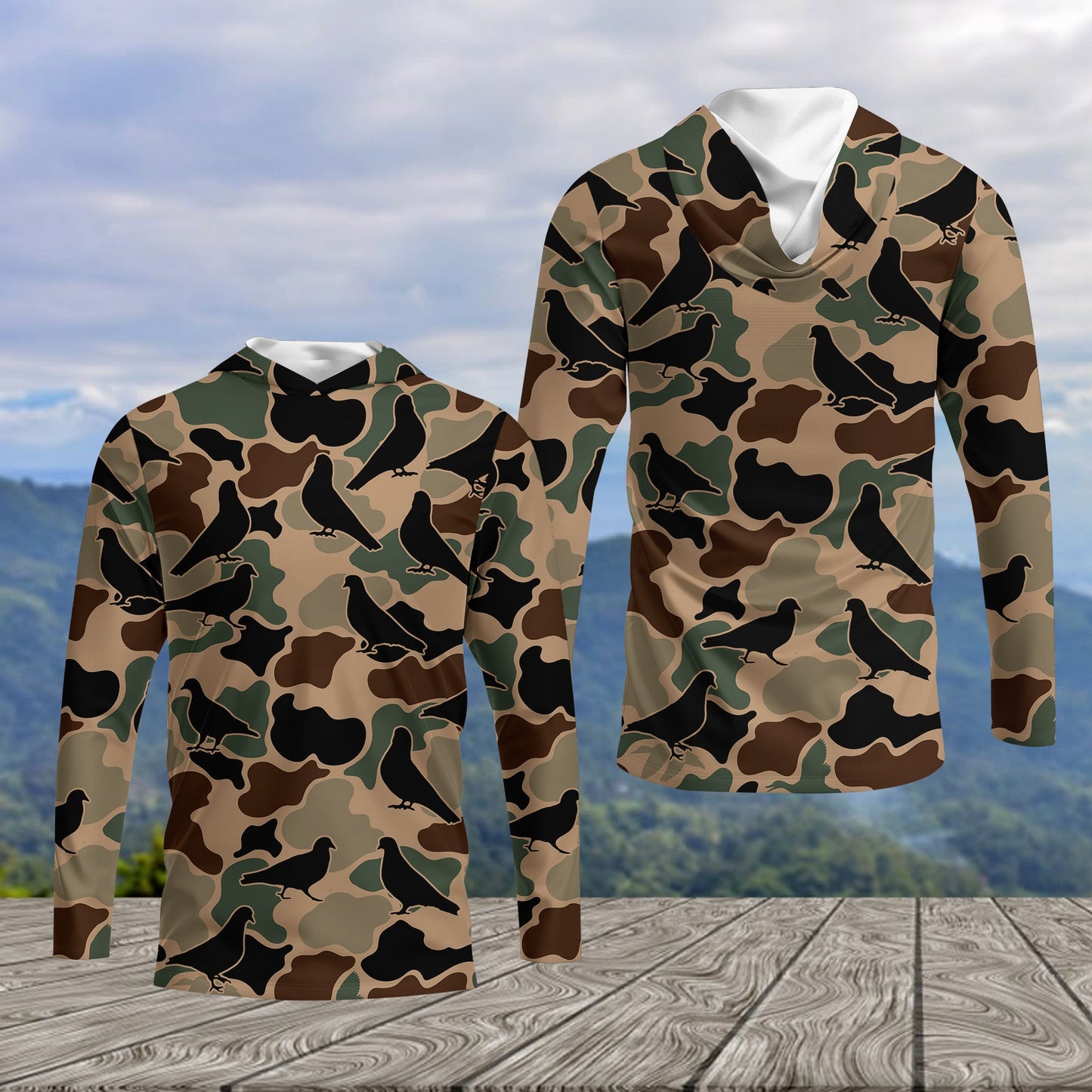 Dove Bird Camouflage Pattern All Over Print Shirt