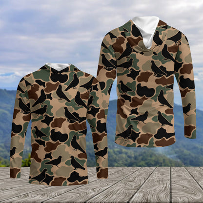 Dove Bird Camouflage Pattern All Over Print Shirt