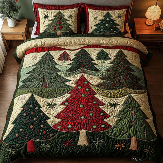 Forest Of Joy 3-Piece Quilted Bedding Set - Single (59" x 70")