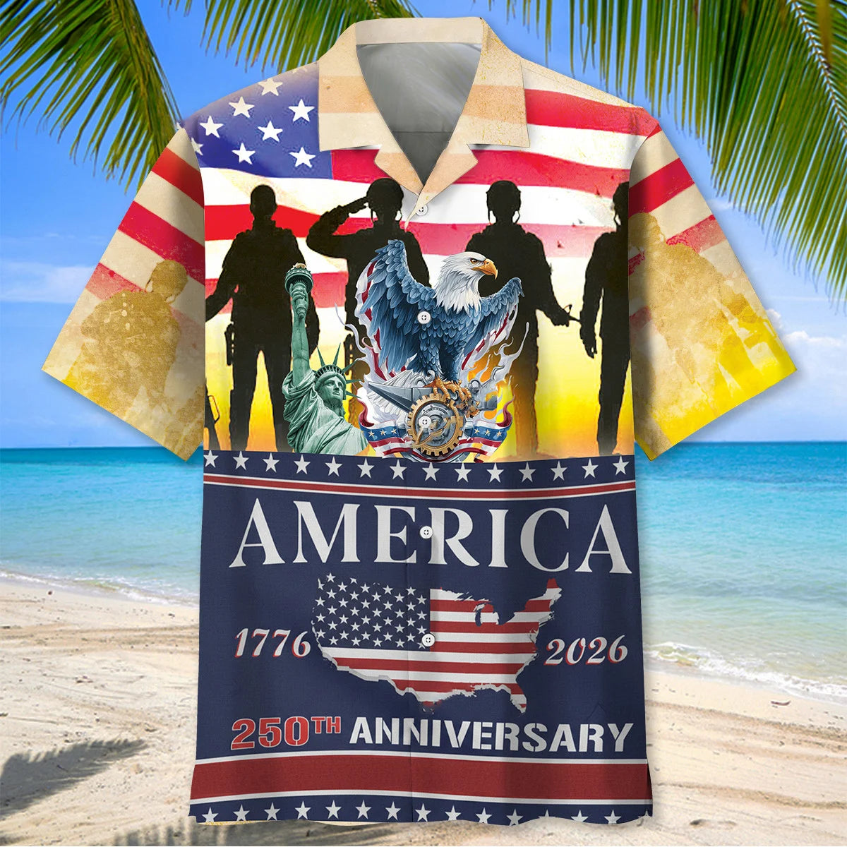 250 Years of Freedom Hawaiian Shirt - M - hawaiian shirt