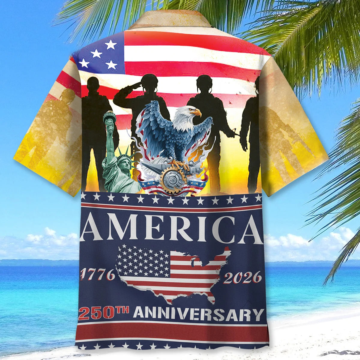 250 Years of Freedom Hawaiian Shirt - L - hawaiian shirt