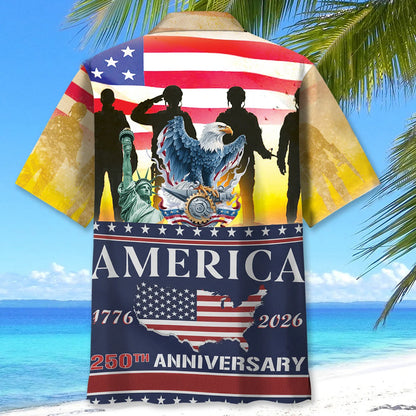 250 Years of Freedom Hawaiian Shirt - L - hawaiian shirt