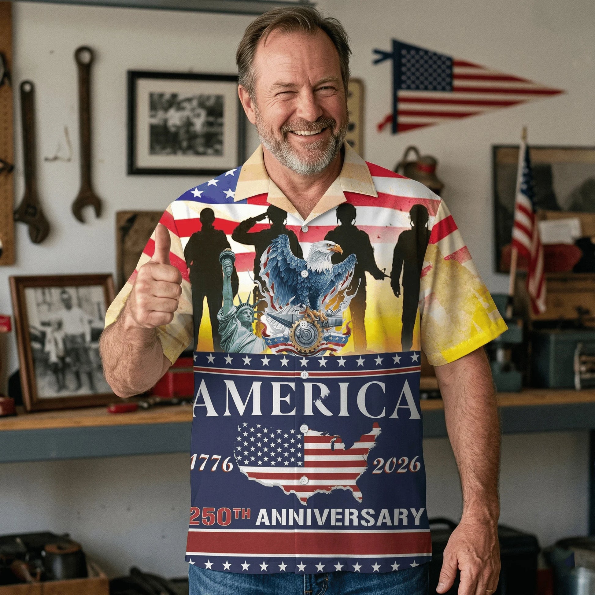 250 Years of Freedom Hawaiian Shirt - 2XL - hawaiian shirt