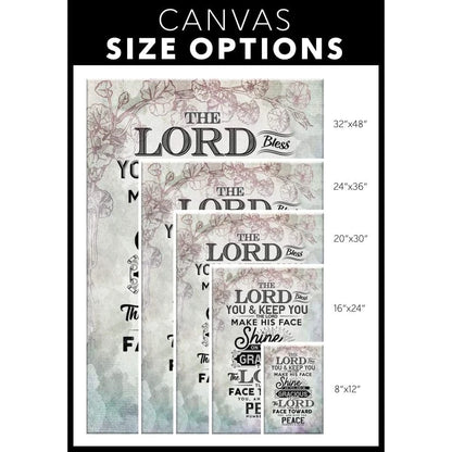 bible verse wall art numbers 6 24 26 the lord bless you and keep you canvas print (Landscape)