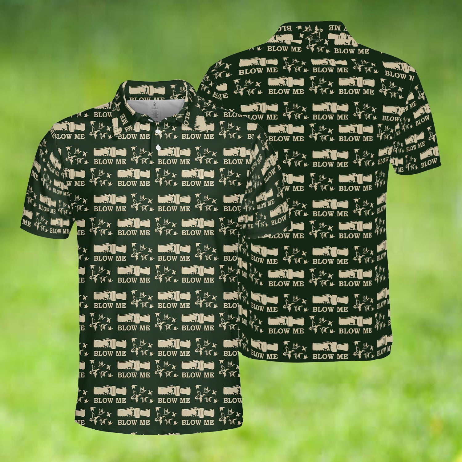 Duck Hunting Blow Me Polo For Men