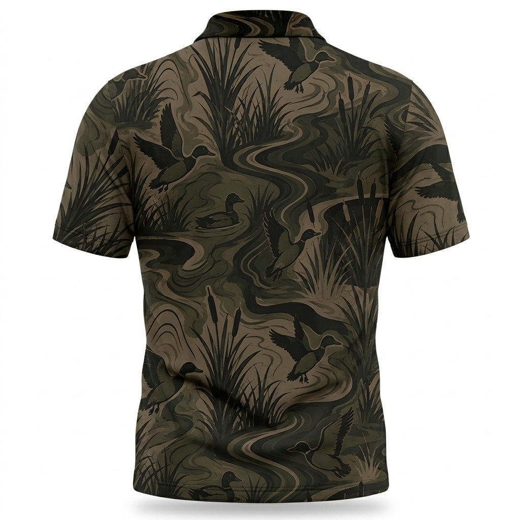 Camouflage Duck Hunting Men Polo Shirt