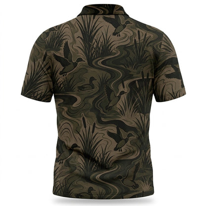 Camouflage Duck Hunting Men Polo Shirt