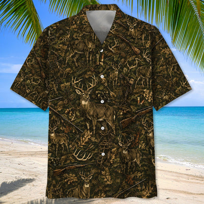 Vintage Deer Hunting Hawaiian Shirt