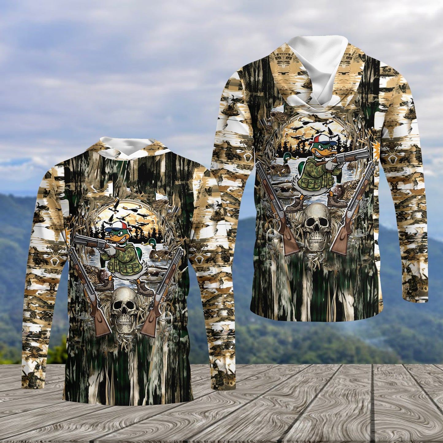 Awesome Mallard Duck Hunting Camo All Over Print Shirt