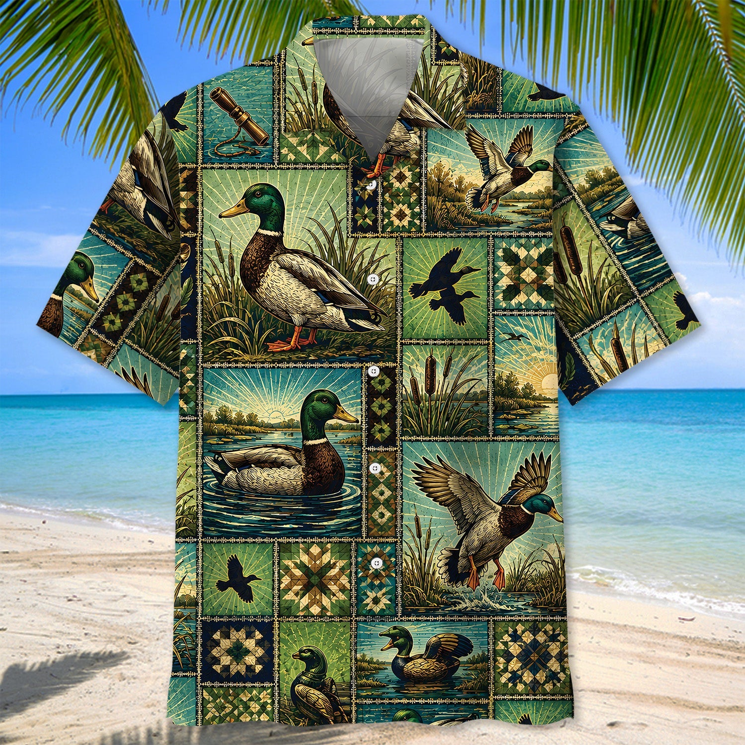 Duck Hunting Vintage Pattern Hawaiian Shirt