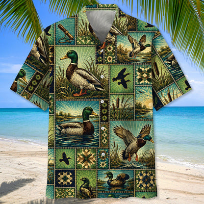 Duck Hunting Vintage Pattern Hawaiian Shirt