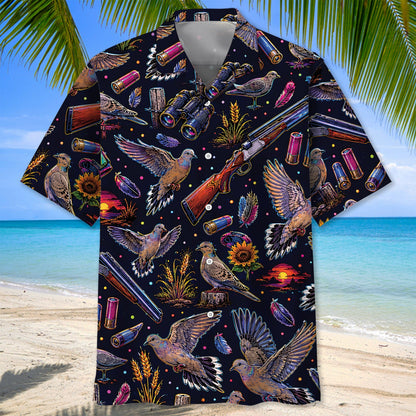 Dove Hunting Graphic Pattern Hawaiian Shirt