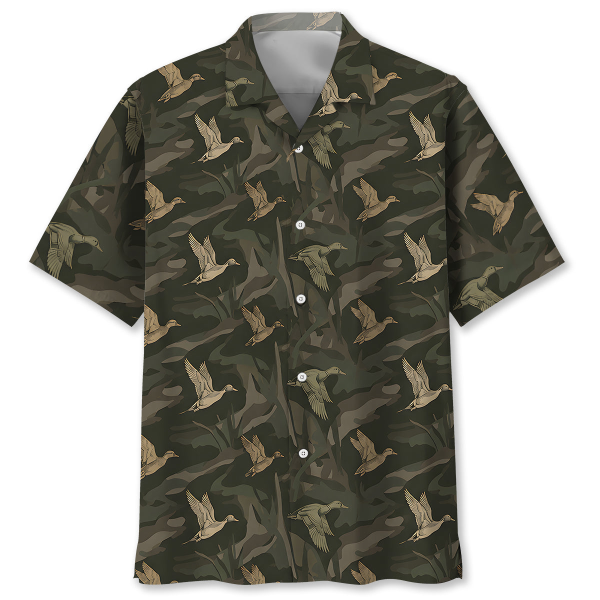 Vintage Camo Duck Hunting Hawaiian Shirt