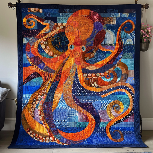 Marine Mystique Quilted Blanket - Throw (55" x 60")