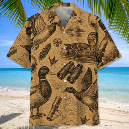 Duck Hunting Vintage Artwork Hawaiian Shirt