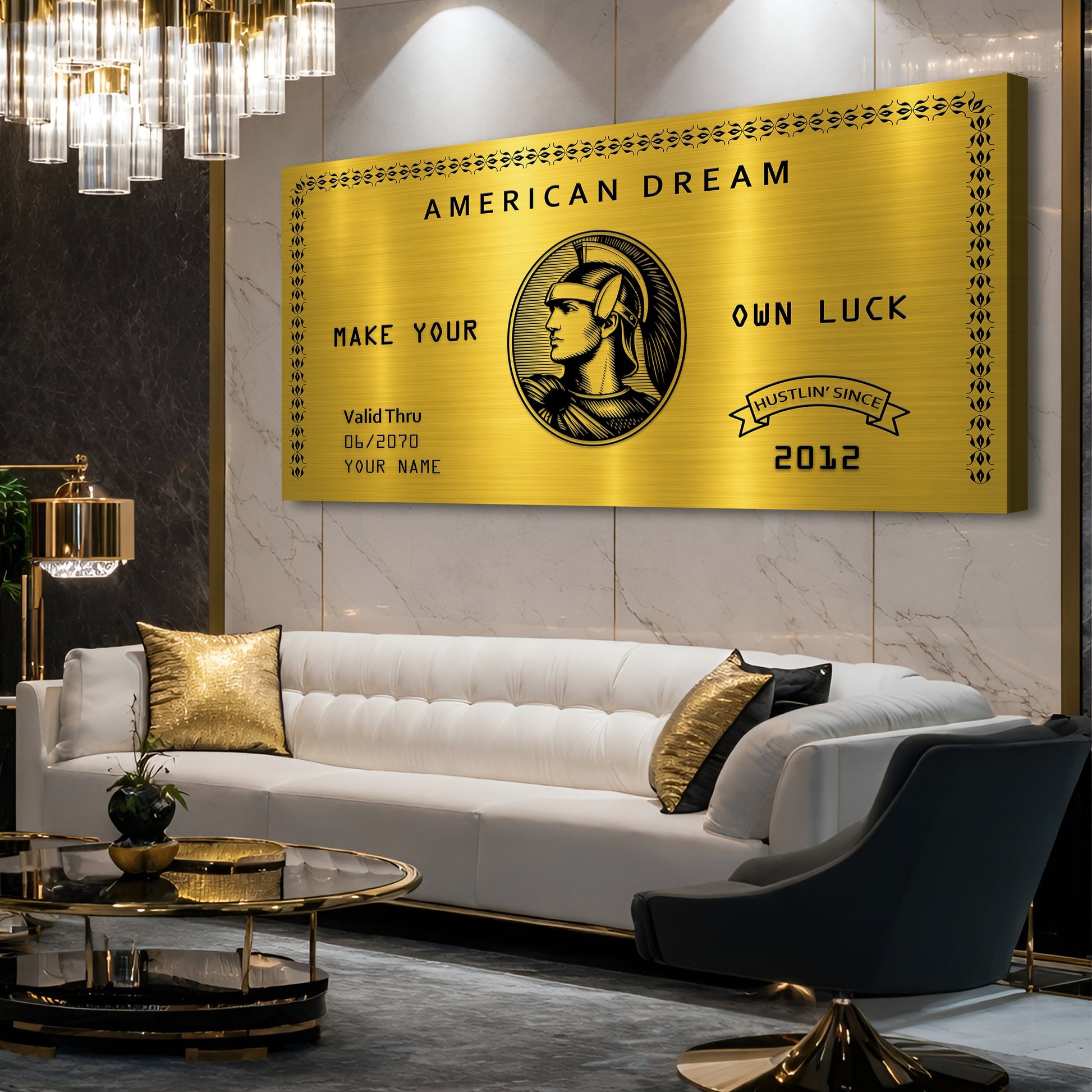 Personalized American Dream “Make Your Own Luck” Wall Sign IV