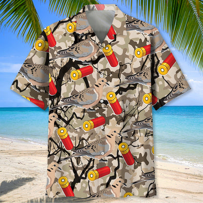 Camo Tree Branches Mourning Dove Hunting Hawaiian Shirt