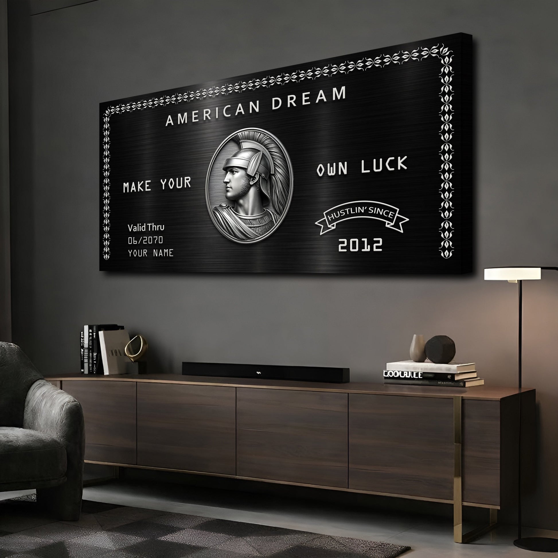 Personalized American Dream “Make Your Own Luck” Wall Sign III