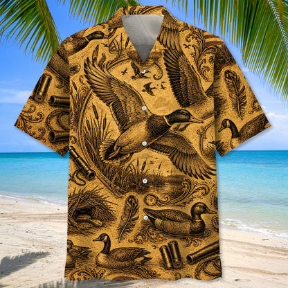 Duck Hunting Legend Vintage Art Hawaiian Shirt