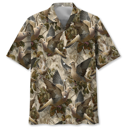 Woodland Mourning Dove Paradise Hawaiian Shirt