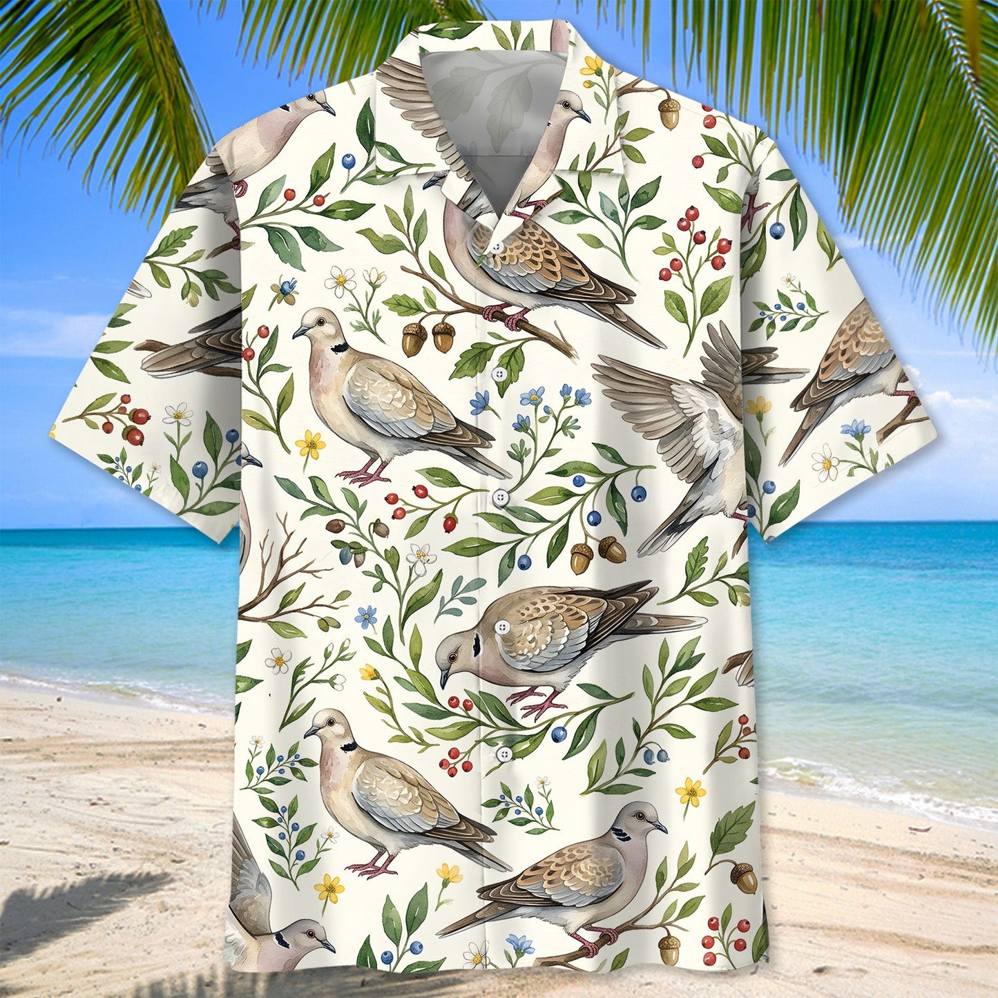 Vintage Wild Dove Nature Hawaiian Shirt