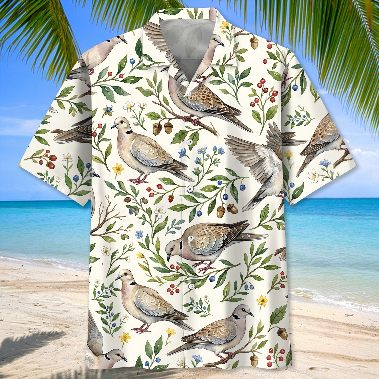 Vintage Wild Dove Nature Hawaiian Shirt