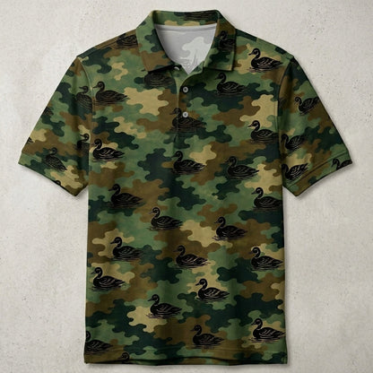 Duck Camouflage Millitary Men Polo Shirt